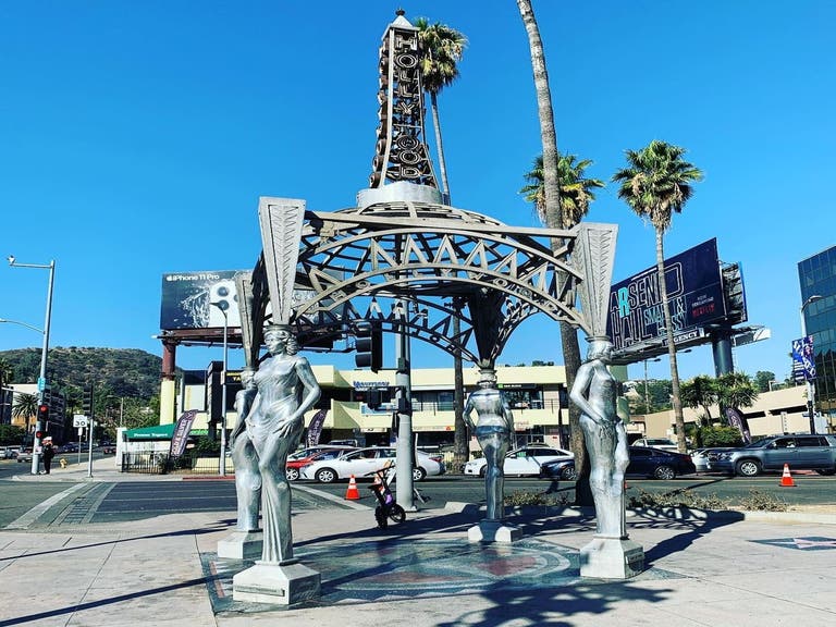 "Four Ladies of Hollywood" sculpture at Hollywood and La Brea